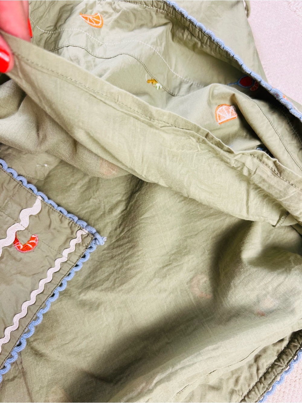 Roller Rabbit Ocaso Ellyott Dress – Olive Embroidered Shirt Dress –100% Cotton L - Picture 9 of 15